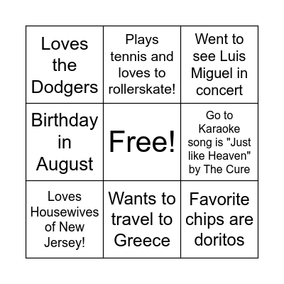 WHO IS IT! Bingo Card