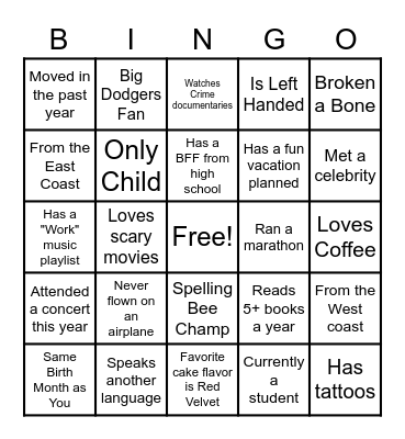 Happy Friday Jr. Bingo Card