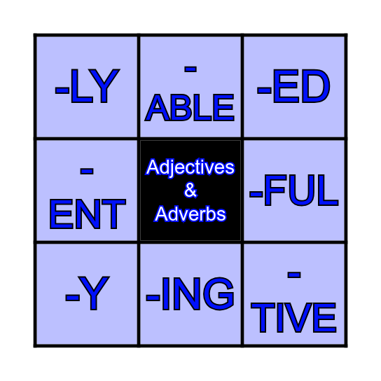 WORD FORMATION Bingo Card