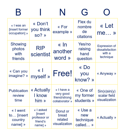 CompViz Bingo Card