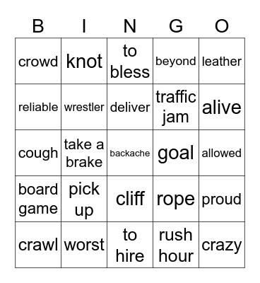 REVIEW UNIT 1-5 Bingo Card