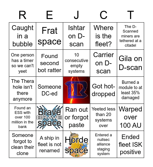 Legendary Nullsec Roam Bingo Card