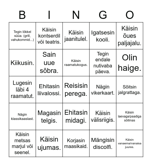 SUVEBINGO Card