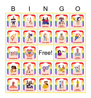 Pride Bingo Card