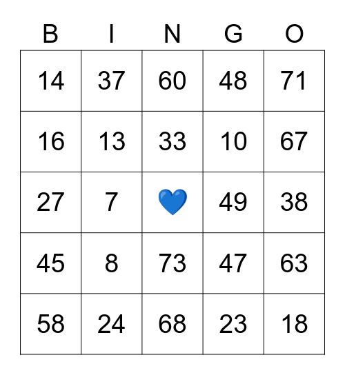 C H I C H I Bingo Card