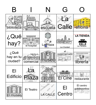 UNIT 2: En La Ciudad Bingo Card