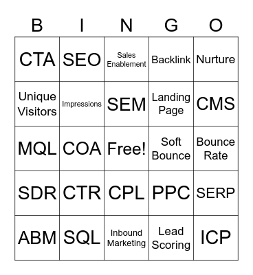Lingo Bingo Card
