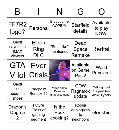 Summer Games Fest 2022 Bingo Card