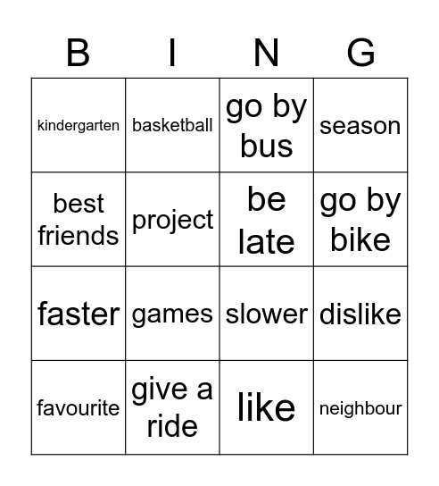 What did we learn? Bingo Card