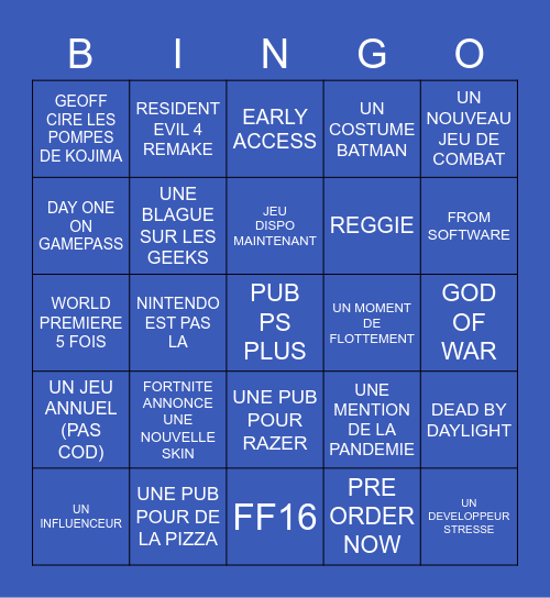 Summer Game Fest - LE BINGO TIME Bingo Card