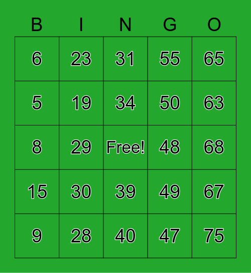 YAMS Bingo game 1 Bingo Card
