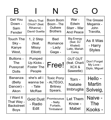 Summer Social Bingo Game 2 Bingo Card