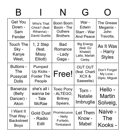 Summer Social Bingo Game 2 Bingo Card