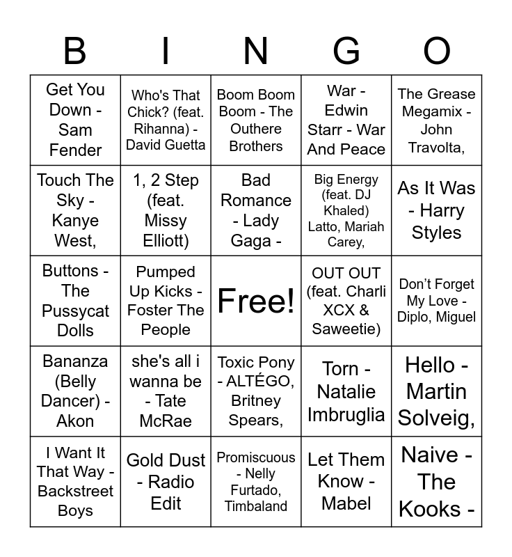 Summer Social Bingo Game 2 Bingo Card