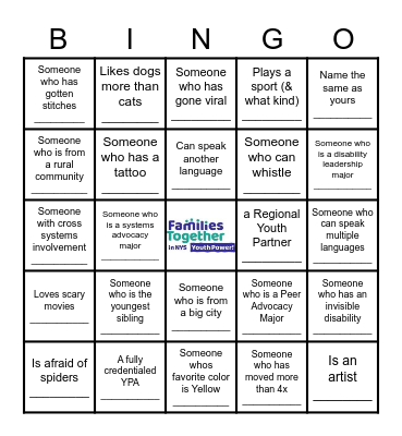 UYP 2022! Bingo Card
