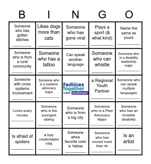 UYP 2022! Bingo Card