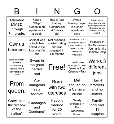 Health Services Bingo Card