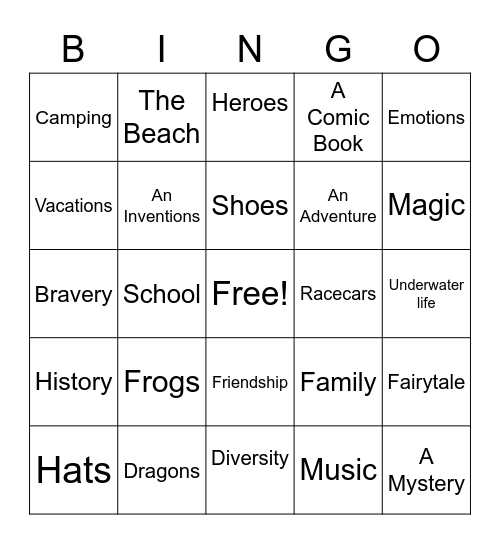 Reading Buddies BINGO! Bingo Card