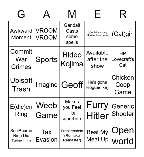 Summer Games Fest Bingo Card