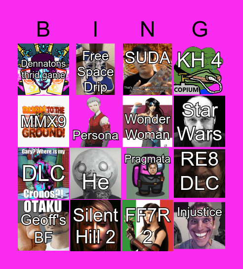 Summer Games Fest Bingo Card