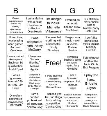Get to Know Your Coworkers Bingo Card