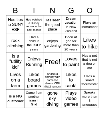 CEM Bingo Card