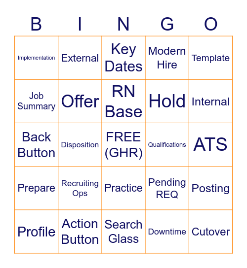 GHR Trigger Word Bingo Card
