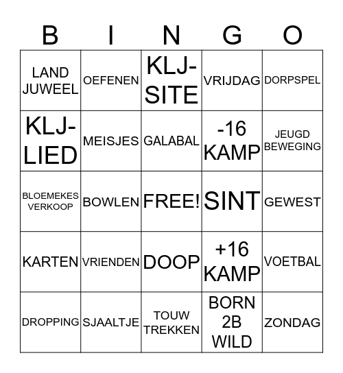 Mosselfestijn 2015 Bingo Card