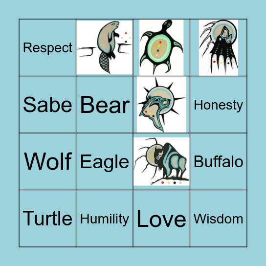 Seven Sacred Teachings Bingo Card