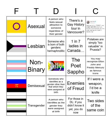 CCIS Pride Bingo Card