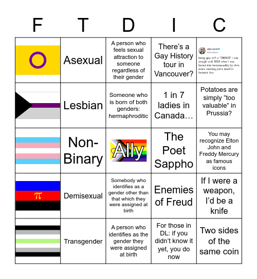 CCIS Pride Bingo Card