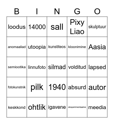 Waide x Fotografiska Bingo Card