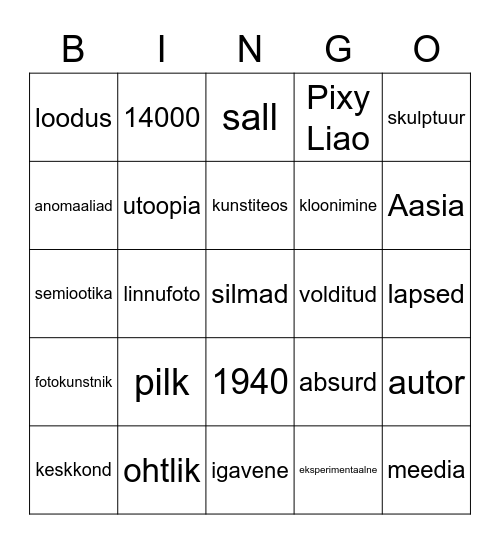 Waide x Fotografiska Bingo Card