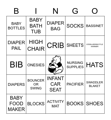 BABY SHOWER Bingo Card