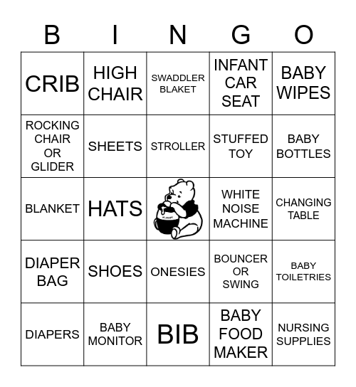 BABY SHOWER Bingo Card