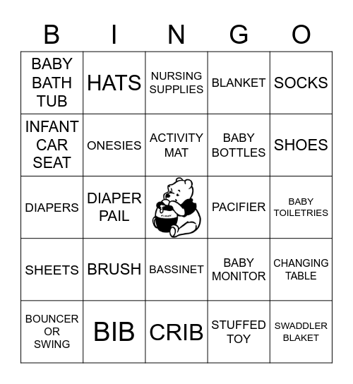 BABY SHOWER Bingo Card