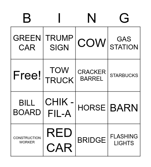 BINGO Card