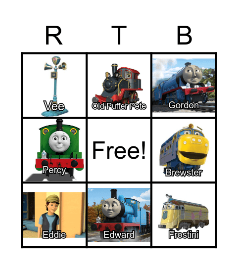 Chuggington/Thomas Bingo 2 Bingo Card