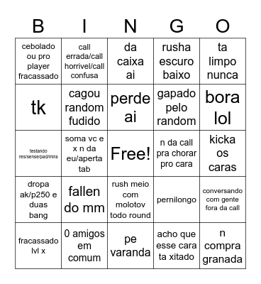 bingo do cs Bingo Card