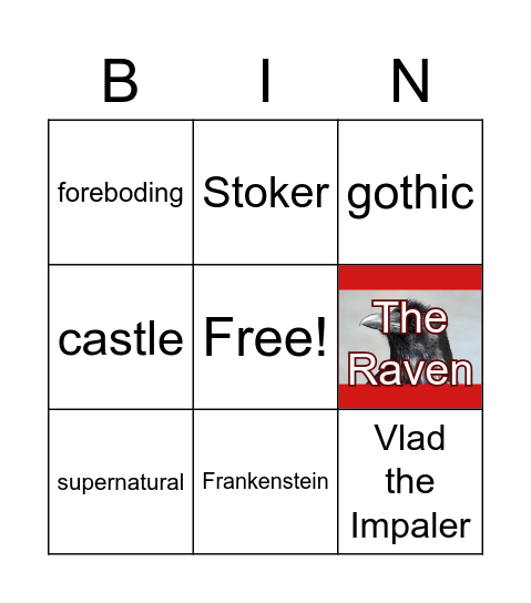 Dracula intro Bingo Card