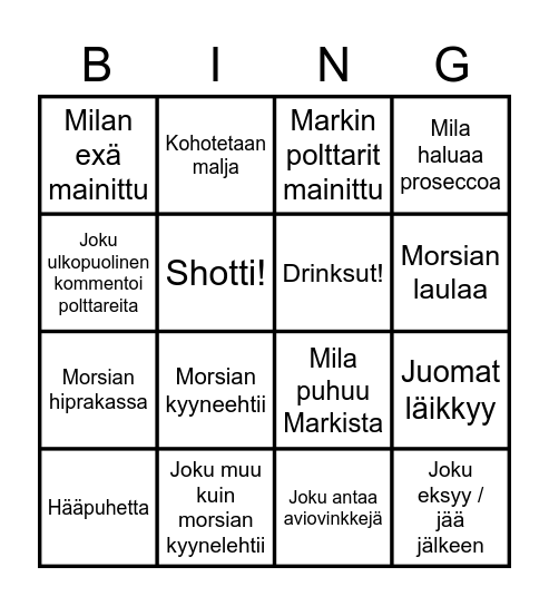 Milan polttaribingo Card