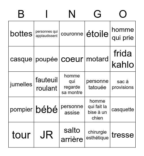 JR: Chronicles Bingo Card