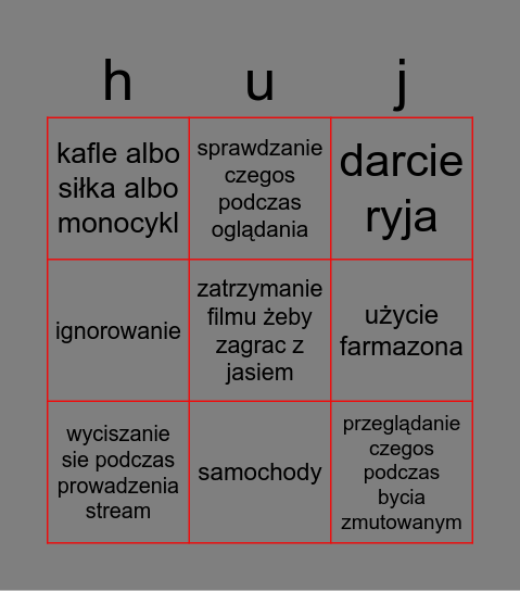 Bartosz  Bingo Card