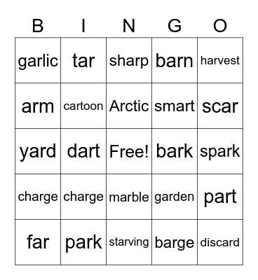 AR Bingo Card
