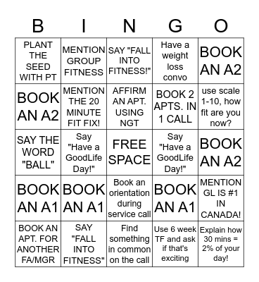 CALL TIME BINGO! Bingo Card