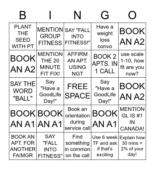 CALL TIME BINGO! Bingo Card