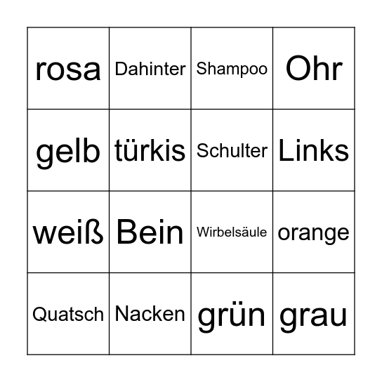 Kurstag 4 Bingo Card