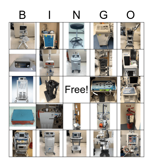 Equipment Bingo Card