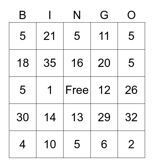 TDMS TEST Bingo Card
