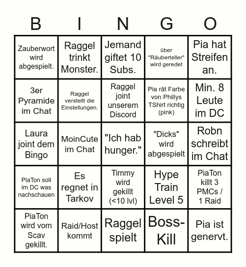Lustiges Saufbingo by MoinSunny Bingo Card